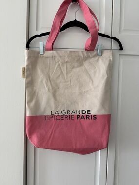 New La Grande Épicerie Paris Canvas Tote — Pink, Large Shopper Bon Marché